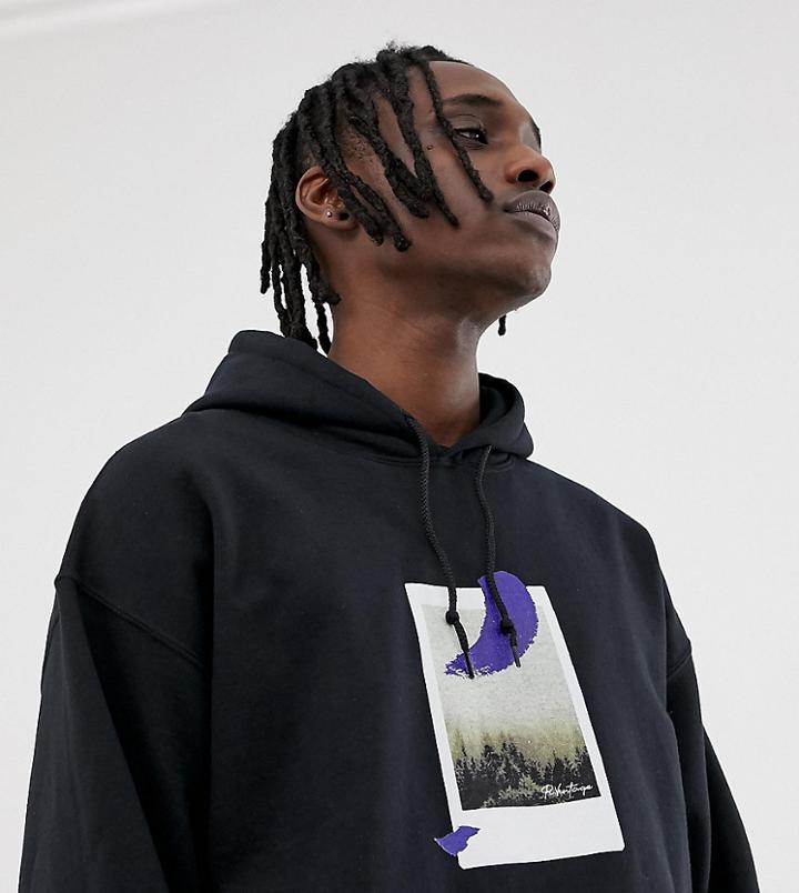 Reclaimed Vintage Inspired Polaroid Hoodie - Black