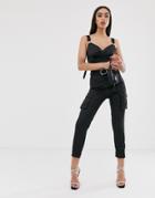 4th & Reckless Buckle Detail Cargo Pant In Black