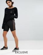 Bones Fishnet Panel Shorts - Black