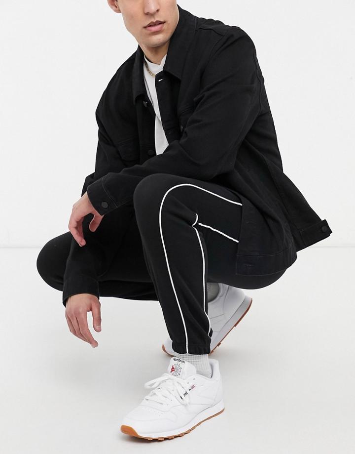 New Look Reverse Loop Back Sweatpants In Black