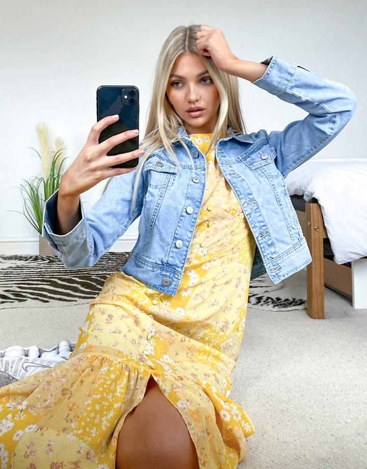 Urban Bliss Denim Jacket In Lightwash Blue-blues