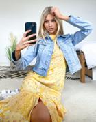 Urban Bliss Denim Jacket In Lightwash Blue-blues