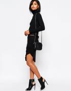 Vero Moda Hi-lo Jersey Rib Skirt - Black