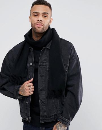 Glen Lossie Scarf In Wool - Black