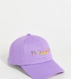 Reclaimed Vintage Inspired Cap With Rainbow Logo Embroidery In Purple