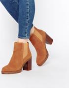 Oasis Premium 70's Suede Ankle Boots - Tan