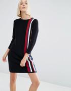 Asos Dress In Knit With Vertical Stripe - Multi