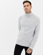 Bershka Turtleneck Sweater In Gray - Gray