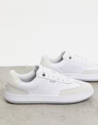 Tommy Hilfiger Suede Mix Cupsole Sneakers With Logo In White