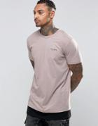 Illusive London T-shirt With Elasticated Hem - Pink