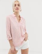 New Look Stripe Shirt In Pink Pattern - Pink