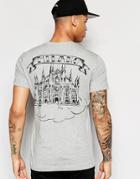 Love Moschino Snake T-shirt Milano Back Print - Gray