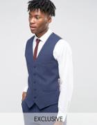 Noak Skinny Vest In Flannel - Navy