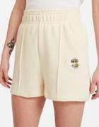 Nike Logo Twist Embroidered Shorts In Cream-white