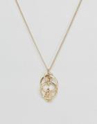 Asos Knot Pendant Necklace - Gold