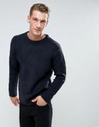 Bellfield Sweater With Rib Texture - Navy