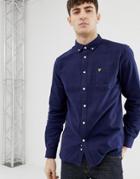 Lyle & Scott Winter Weight Plain Flannel Shirt - Navy