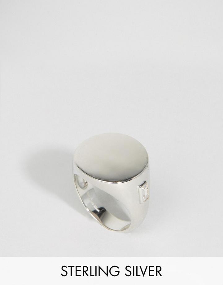 Lavish Alice Sterling Silver Signet Ring - Silver