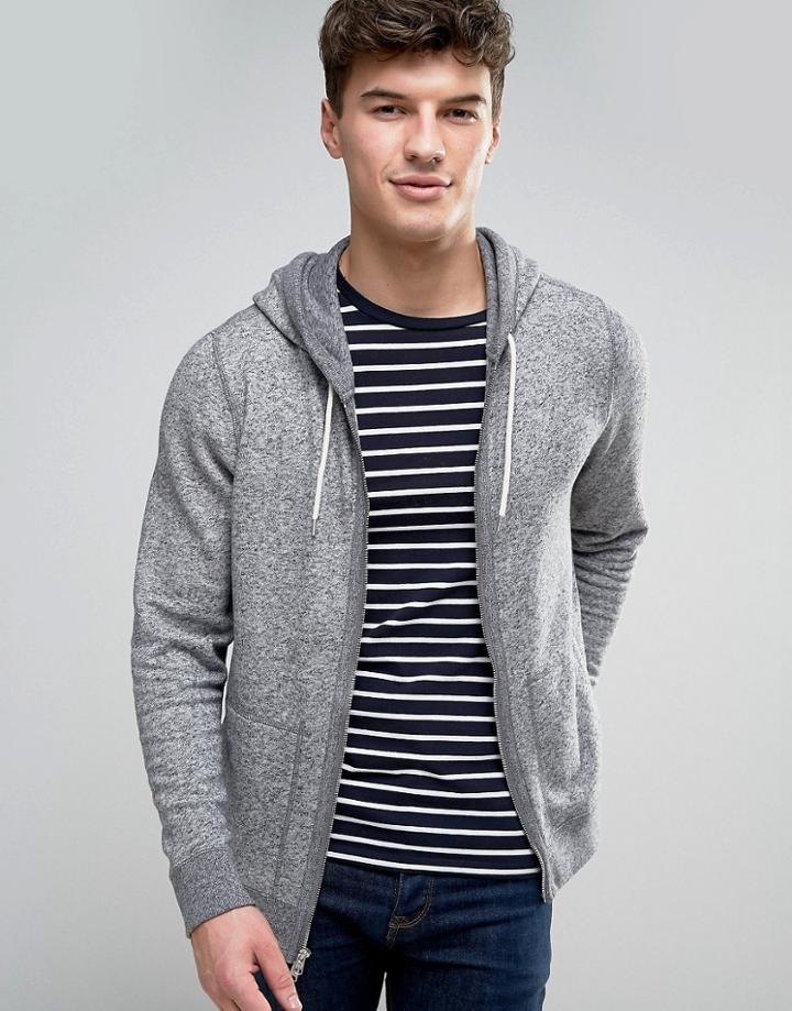 Abercrombie & Fitch Zip Through Hoodie With A & F Tab In Gray - Gray