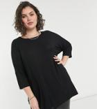 Vero Moda Curve Longline T-shirt In Black