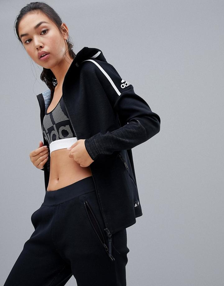 Adidas Parley Zne Hoodie In Black - Black