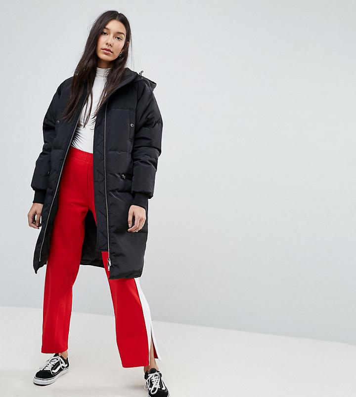 Noisy May Tall Oversized Down Padded Coat - Black