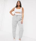 Missguided Plus Sweatpants With Reflective Trim In Gray-grey