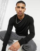 French Connection Soft Touch V Neck Knit Sweater In Black