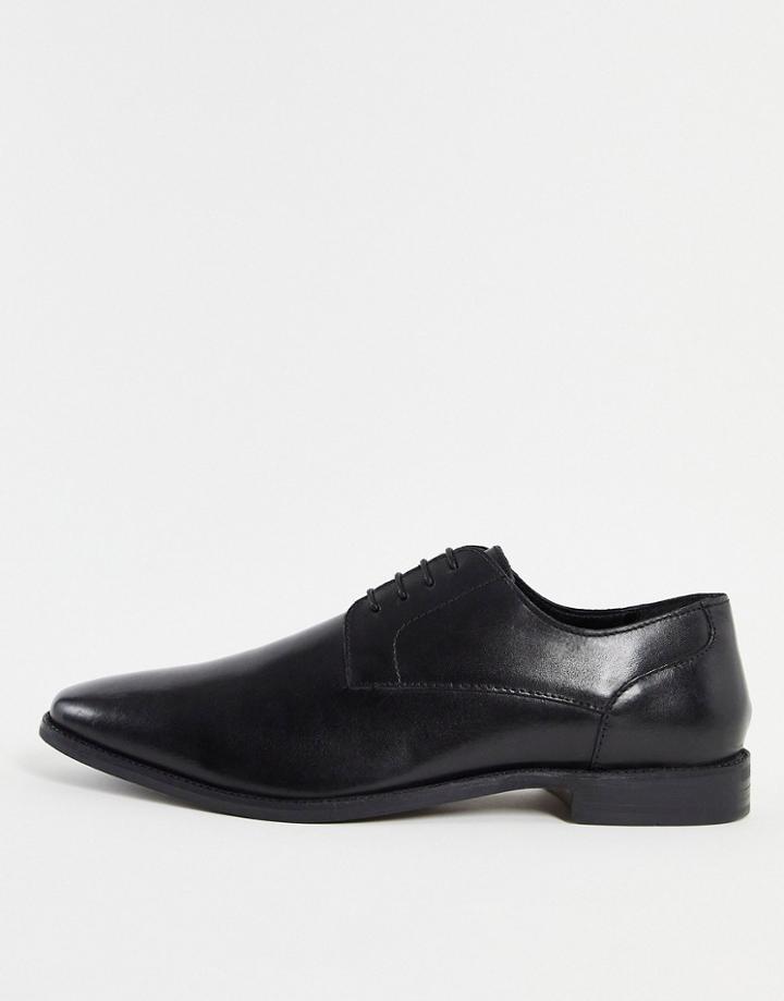 Red Tape Derby Leather Lace Up Shoes In Black