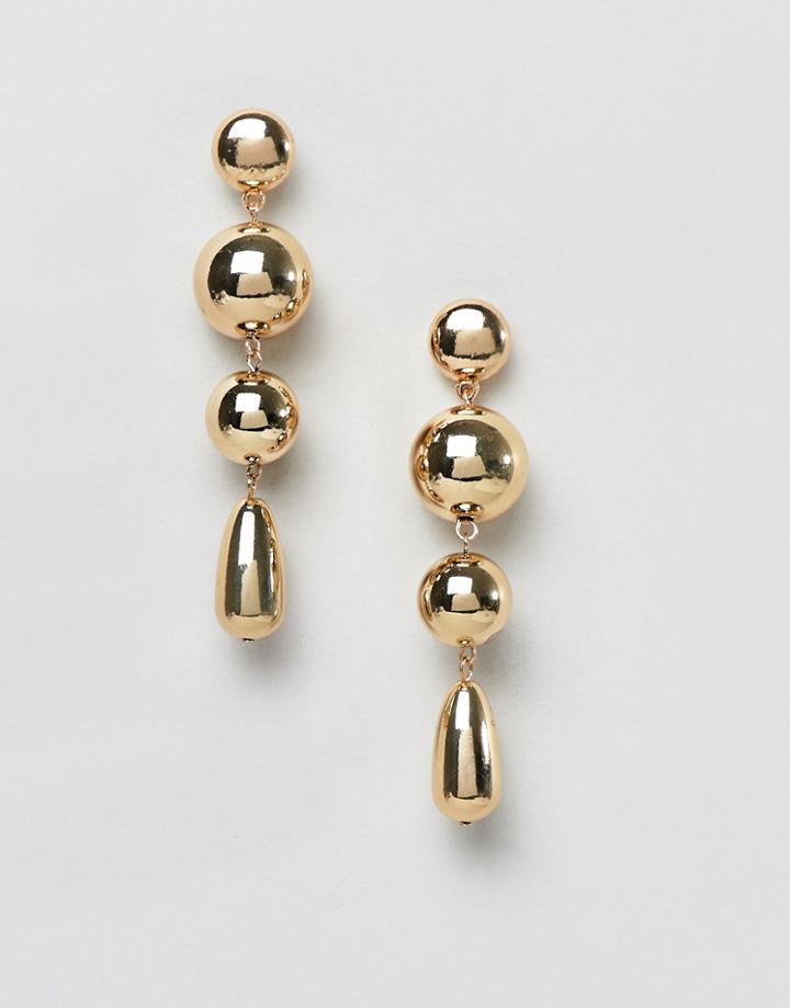 Pieces Ball Drop Earrings - Gold