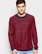 Esprit Stripe Knitted Sweater - Red