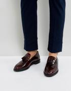 Moss London Tassled Leather Loafer - Red