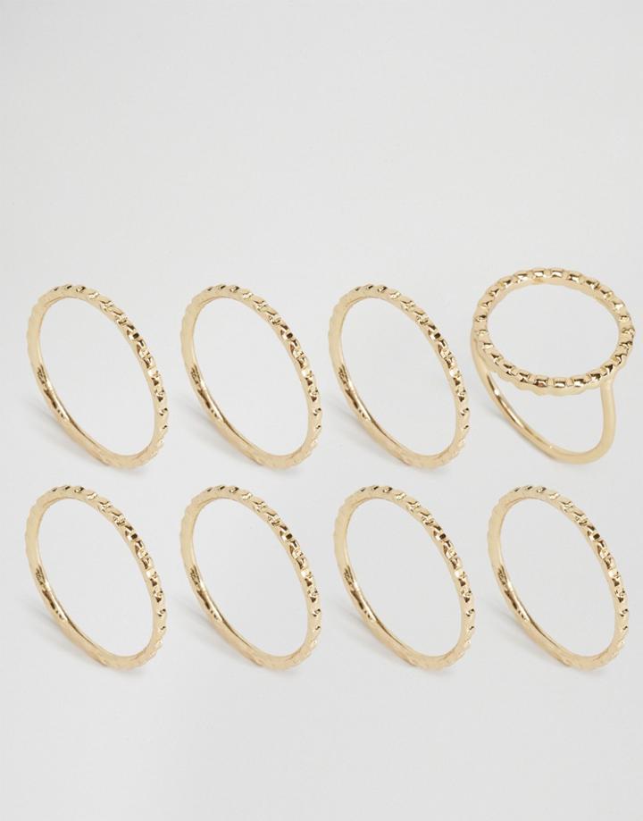 Pieces Beol Combi Multipack Rings - Gold
