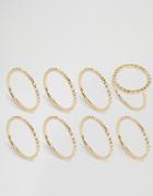 Pieces Beol Combi Multipack Rings - Gold