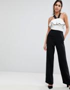 Ted Baker Frill Front Bow Detail Jumpsuit - Black