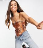 Topshop Petite Paisley Print Scarf Top-multi
