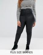 New Look Plus Black Coated Jeans - Black