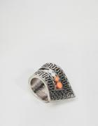 Designb Etched Ring - Silver