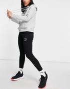 Puma Classics High Waisted Ribbed Leggings In Black