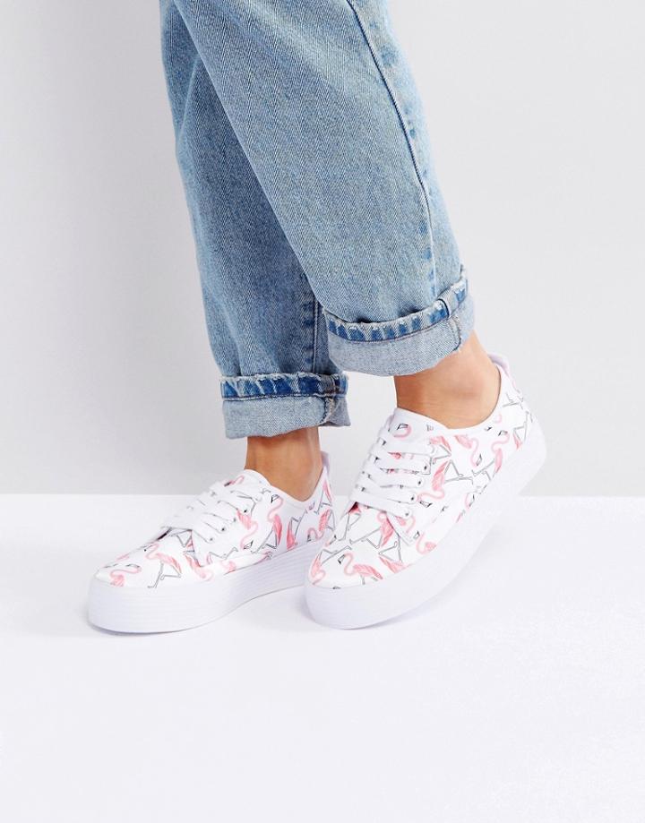 Blink Flatform Flamingo Sneaker - White