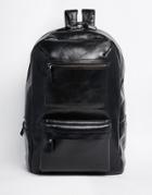 Royal Republiq Leather Track Backpack In Black - Black
