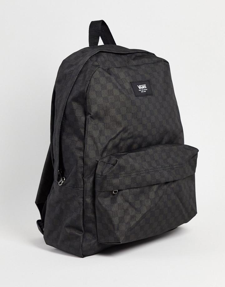 Vans Old Skool Check Backpack In Black/gray