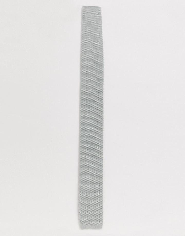 Twisted Tailor Knitted Tie In Gray