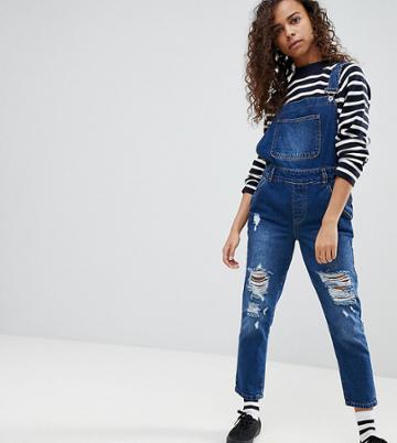 Kubban Petite Core Denim Overalls - Blue