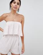 Oh My Love Bandeau Frill Romper - White