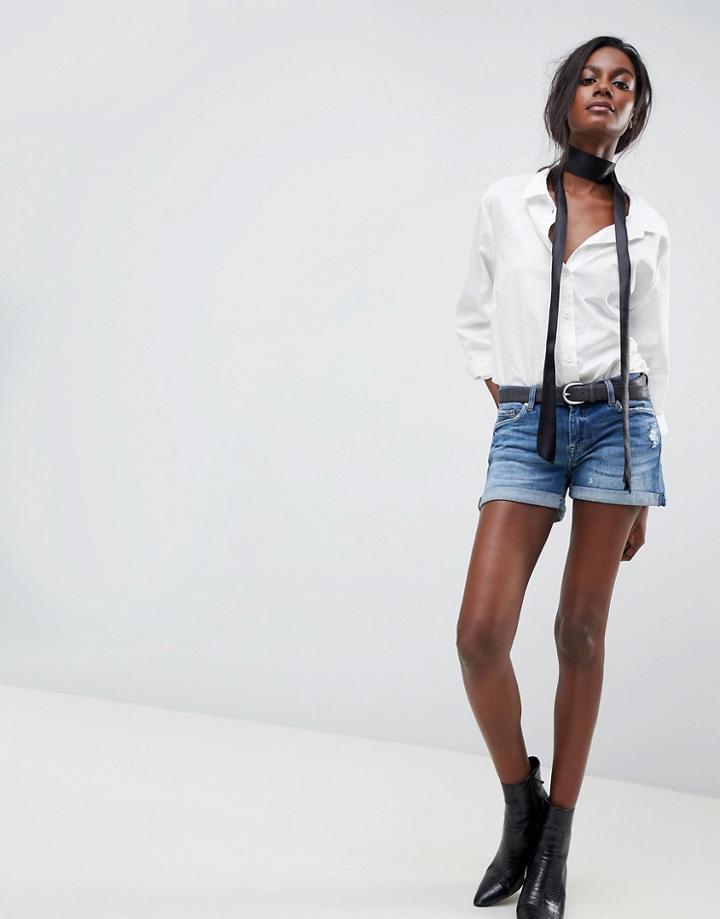 Blank Nyc Turn Up Denim Shorts - Blue