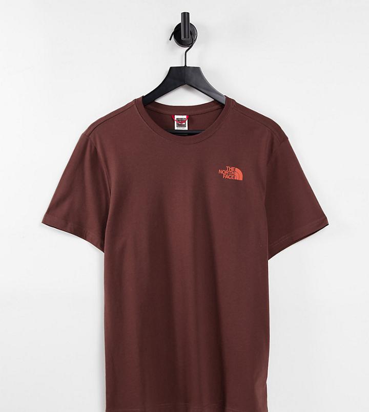 The North Face Vertical T-shirt In Purple/orange Exclusive At Asos