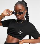 Puma Classic Roll Up Tee In Black