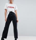 Asos Tall Wide Leg Jeans In Ashes Black Wash - Black