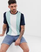 River Island T-shirt With Color Blocking In Navy - Navy